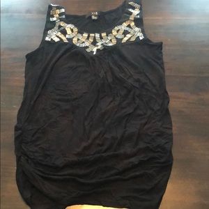 Black embellished tank